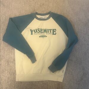 Parks Project Yosemite Women’s vintage Teal and Cream Crewneck Sweatshirt